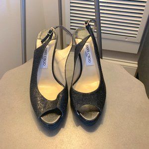 Jimmy Choo Nova Peep-Toe Slingback Pumps size 7.5